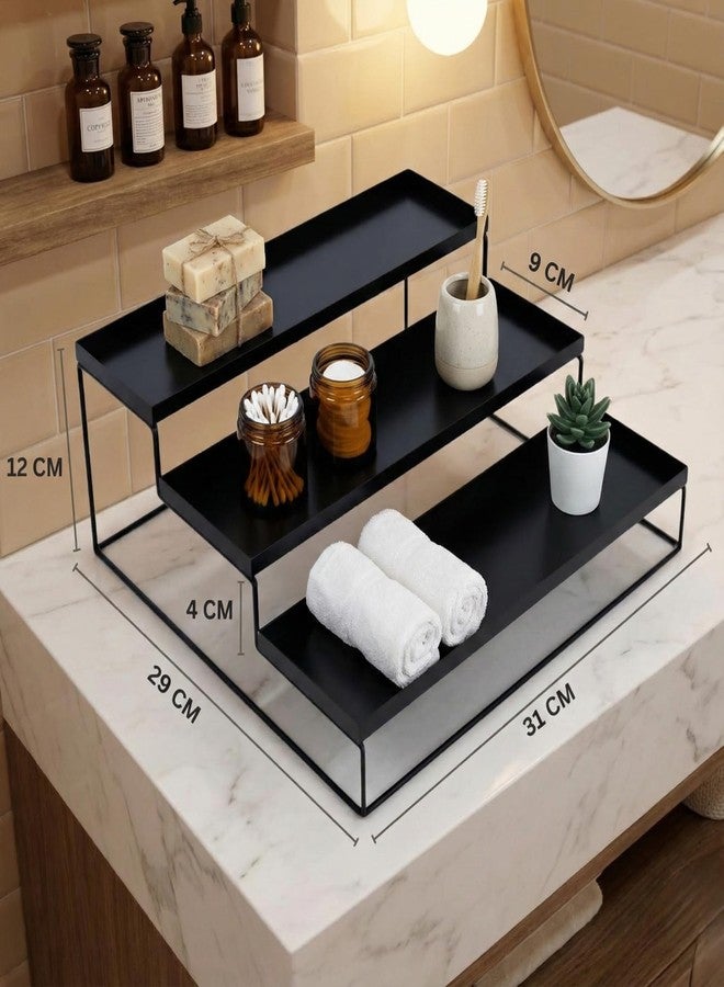Homify 3-Step Countertop Spice Rack & Utensil Organizer | Multipurpose Kitchen Storage Stand for Jars, Condiments, Bottles & Containers | No Assembly Needed | Rust-Resistant Metal (31x29x12 cm) - Image 3